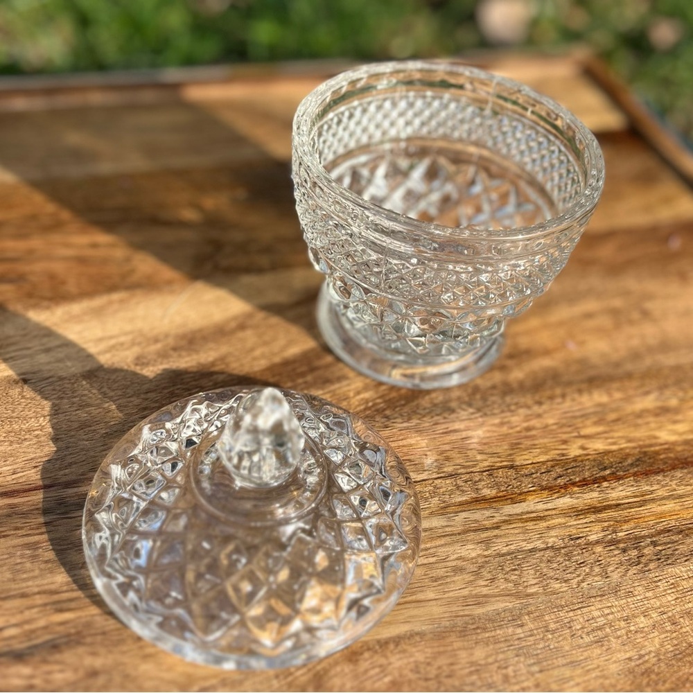 Vintage Cut Glass Sugar Dish - Picture 2 of 5